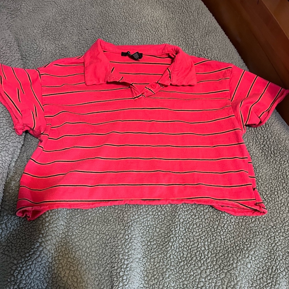 Cropped striped tee